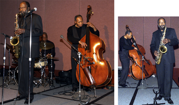 Three members of the Leonard Webb Quartet (pianist not shown)